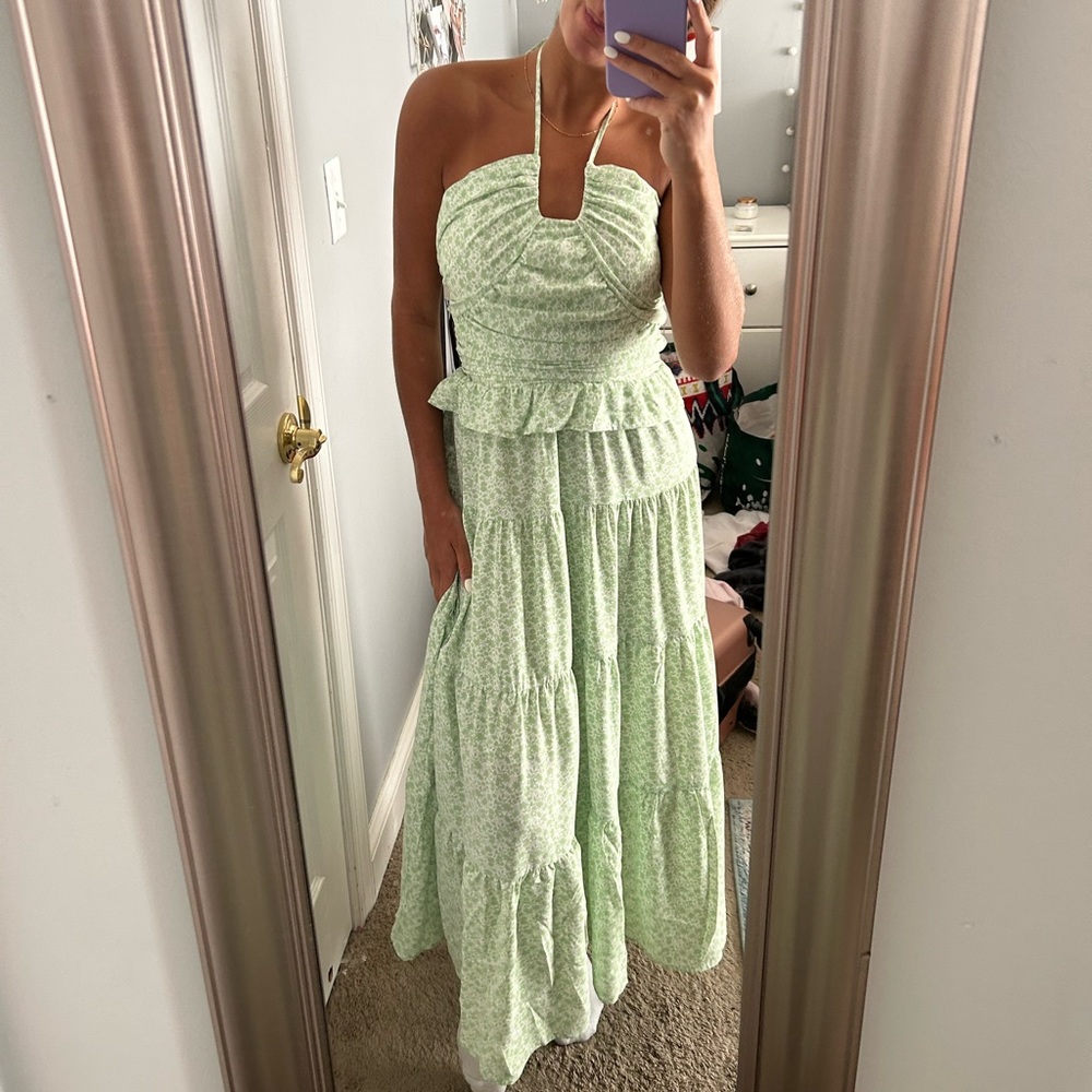 Green Floral Dress